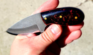 Small drop point high carbon steel blade
