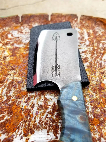 Arrow Freehand Engraved High Carbon Steel Mini CLeaver – No Limit