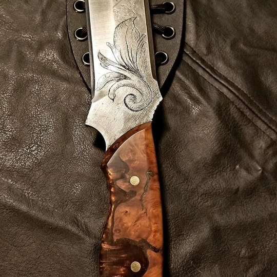 Timber Wolf Navajo Bowie Knife And Sheath